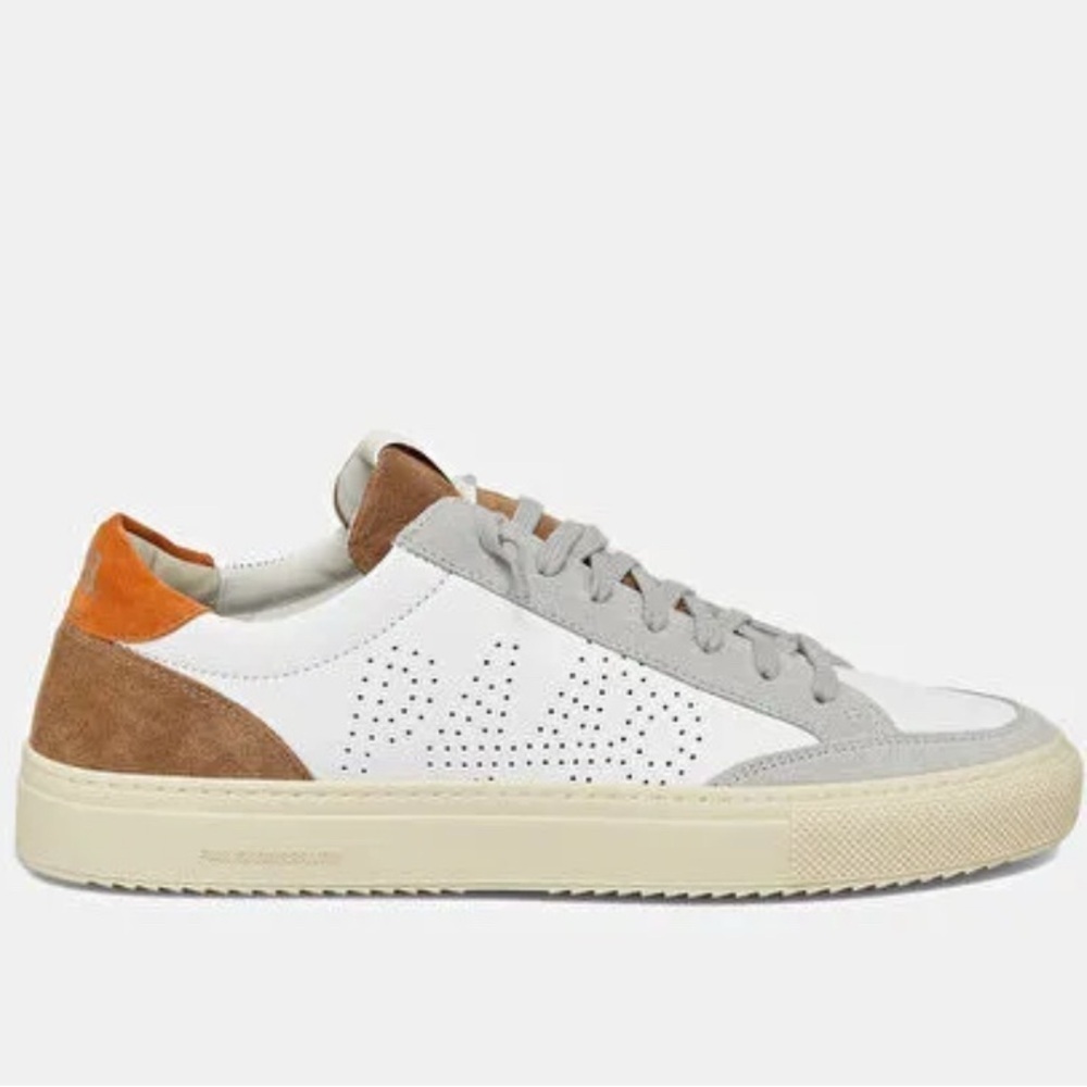 P448 Soho-M White Gray Suede Leather Sneakers Made in Italy EU 42